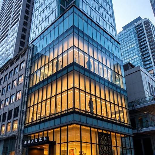Exterior shot of a modern building in downtown Seattle, emphasizing its clean lines and architectural details.