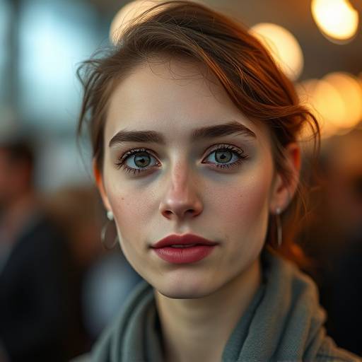 Portrait photo with a shallow depth of field, blurring the background.